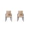 Manhattan Comfort Shubert Faux Leather and Velvet Dining Armchair in Tan -  Set of 2 2-DC055AR-TN - alternate 1